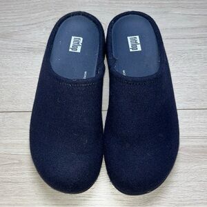 FitFlop Women's Felt Clogs Navy US 8